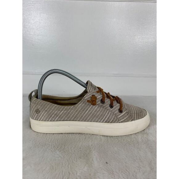 Sperry Womens Striped Canvas Sneakers Brown & White Size 6.5 - Picture 7 of 9
